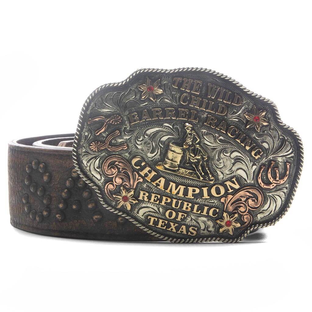 Racing Champion Studded Belt Brown