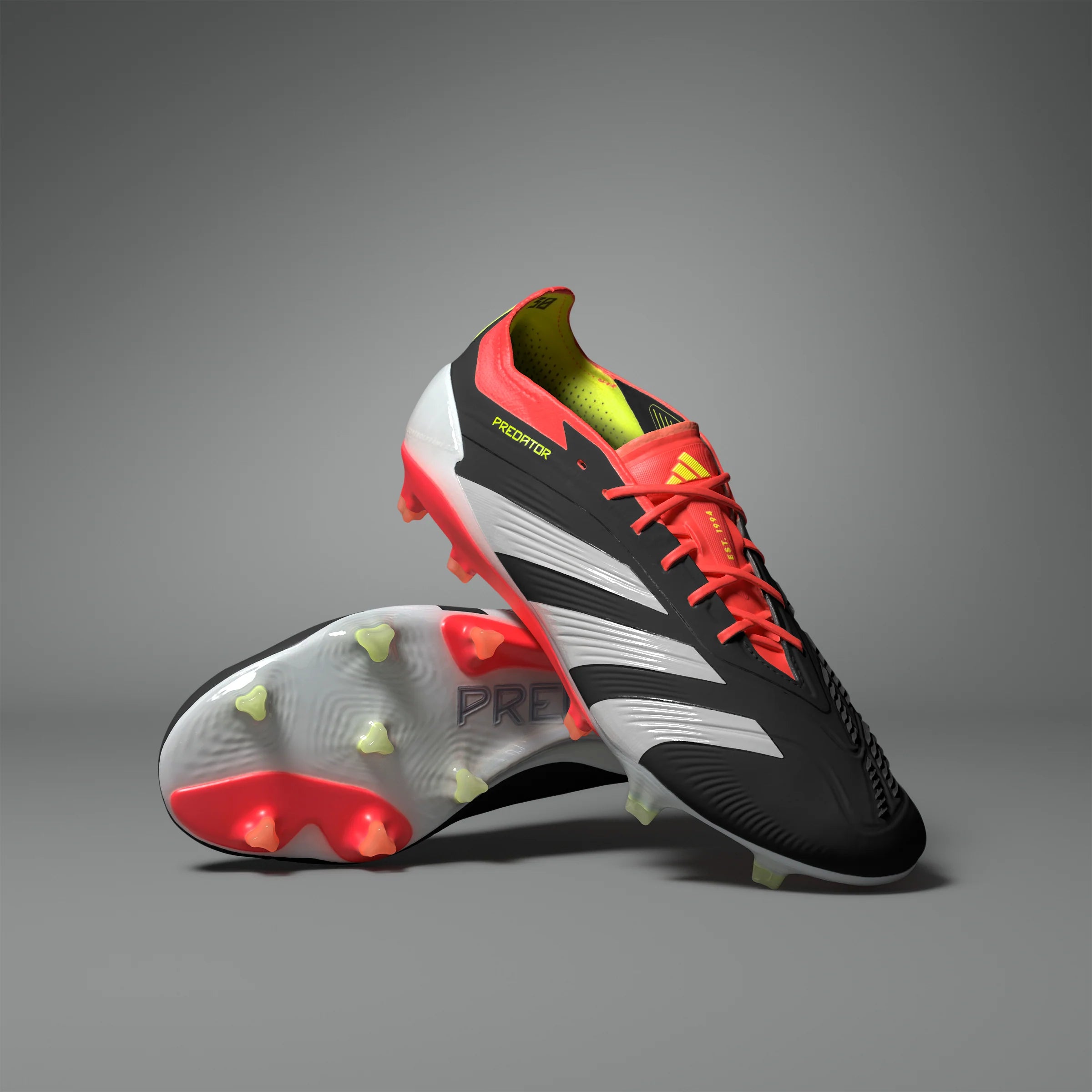 adidas Predator Elite FG Mens Firm Ground Soccer Cleats Black White Solar Red