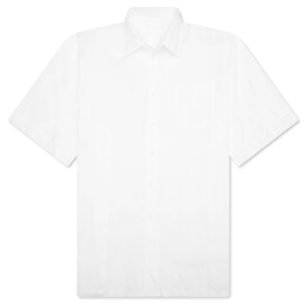Cotton Voile Shirt With Stripes White
