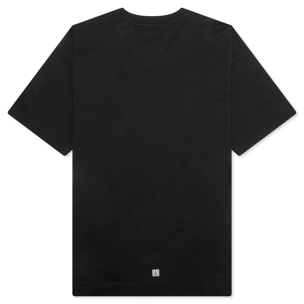 Flowers Cotton T Shirt Black