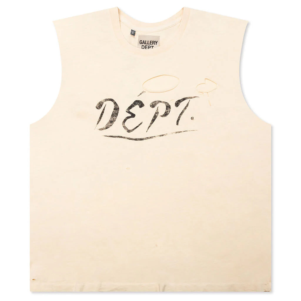 Sleeveless Crew Tee Archival White