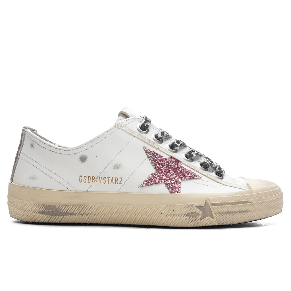 Womens V Star 2 Leather Sneaker White Bubble Gum Platinum