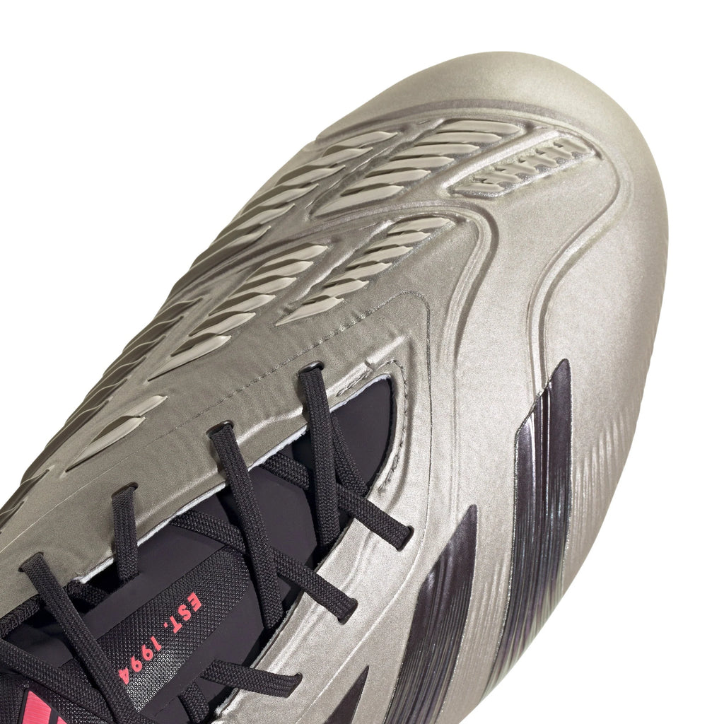 adidas Predator Elite FG Mens Firm Ground Soccer Cleats Platin Metallic Black Carbon