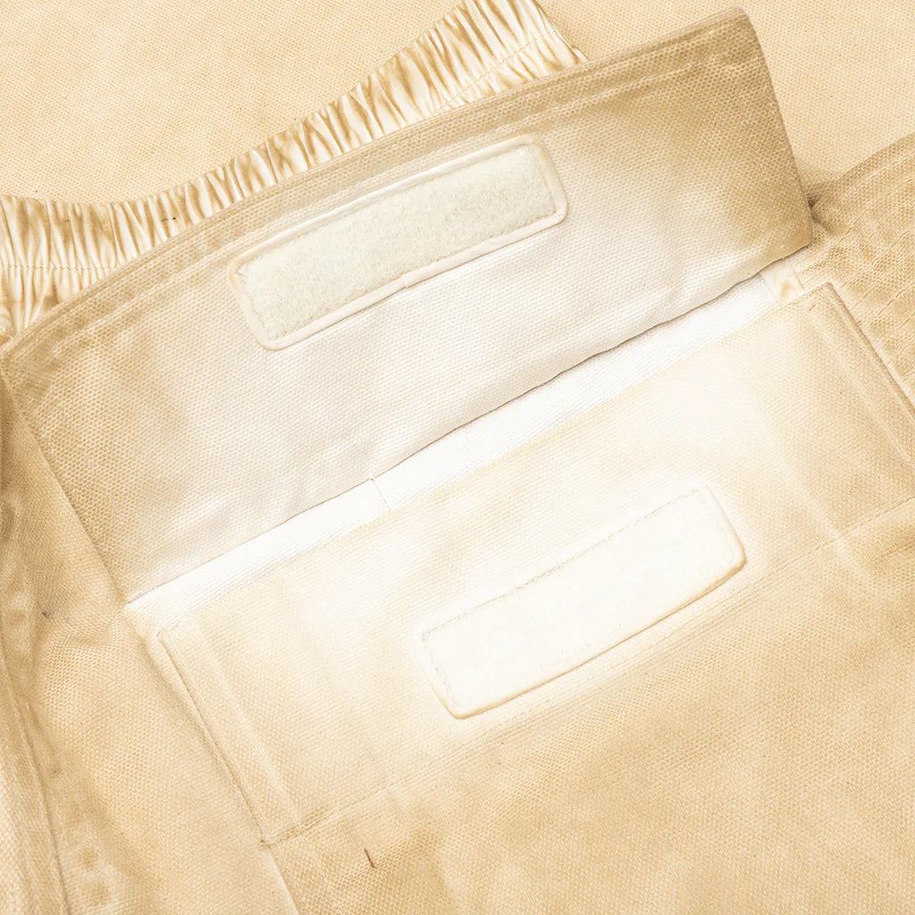 Creatch Wide Cargo Drawstring Pants Pearl Milk