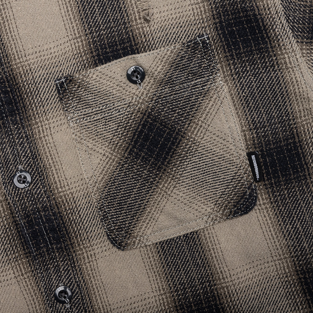 Savage Block Hombre Check Shirt LS Greige