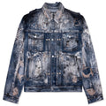 Hard Washed Damaged Denim Jacket Blue