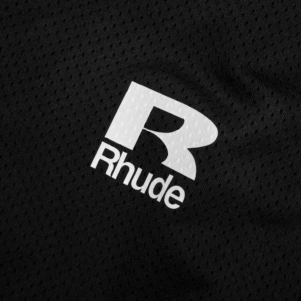 Rhude Mesh Piping Parachute Track Pant Black White