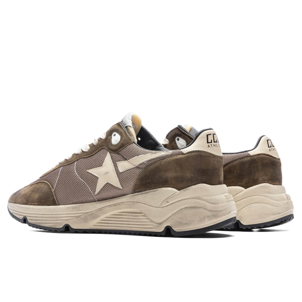 Running Sole Sneakers Olive Green Cream