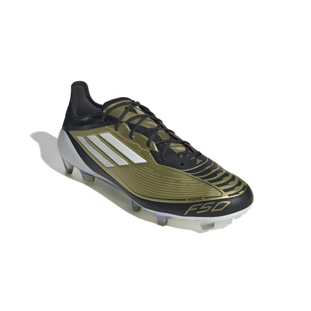 adidas F50 Elite FG Messi Firm Ground Soccer Cleats Gold White Black