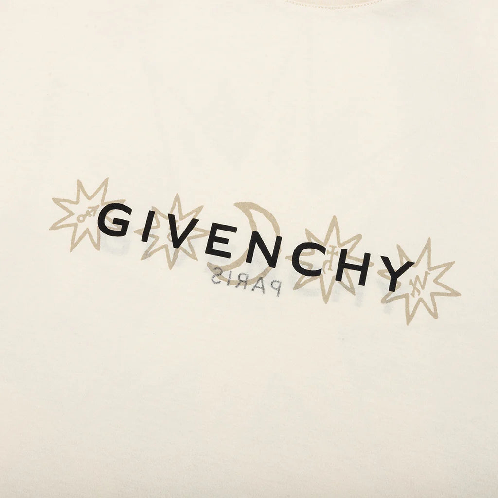 Reverse Cotton with Tarot Print T Shirt Ivory