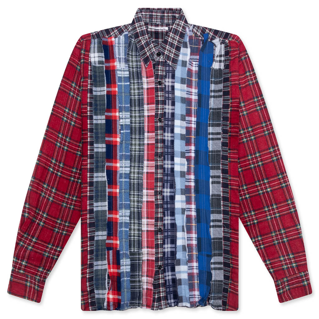 Ribbon Wide Flannel Shirt Assorted