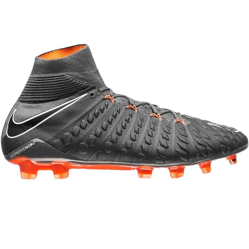 Nike Hypervenom Phantom 3 Elite DF FG AG Multi Ground Soccer Cleats Dark Grey Total Orange White