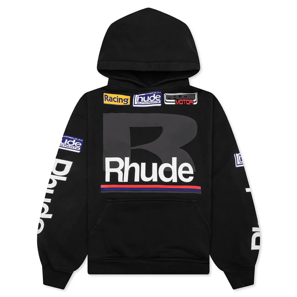 Petrol Patch Hoodie Vintage Black