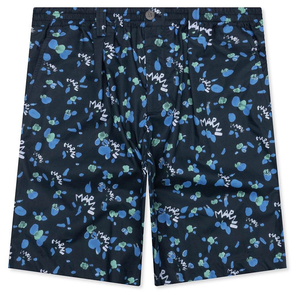 Blue Poplin Shorts Ink