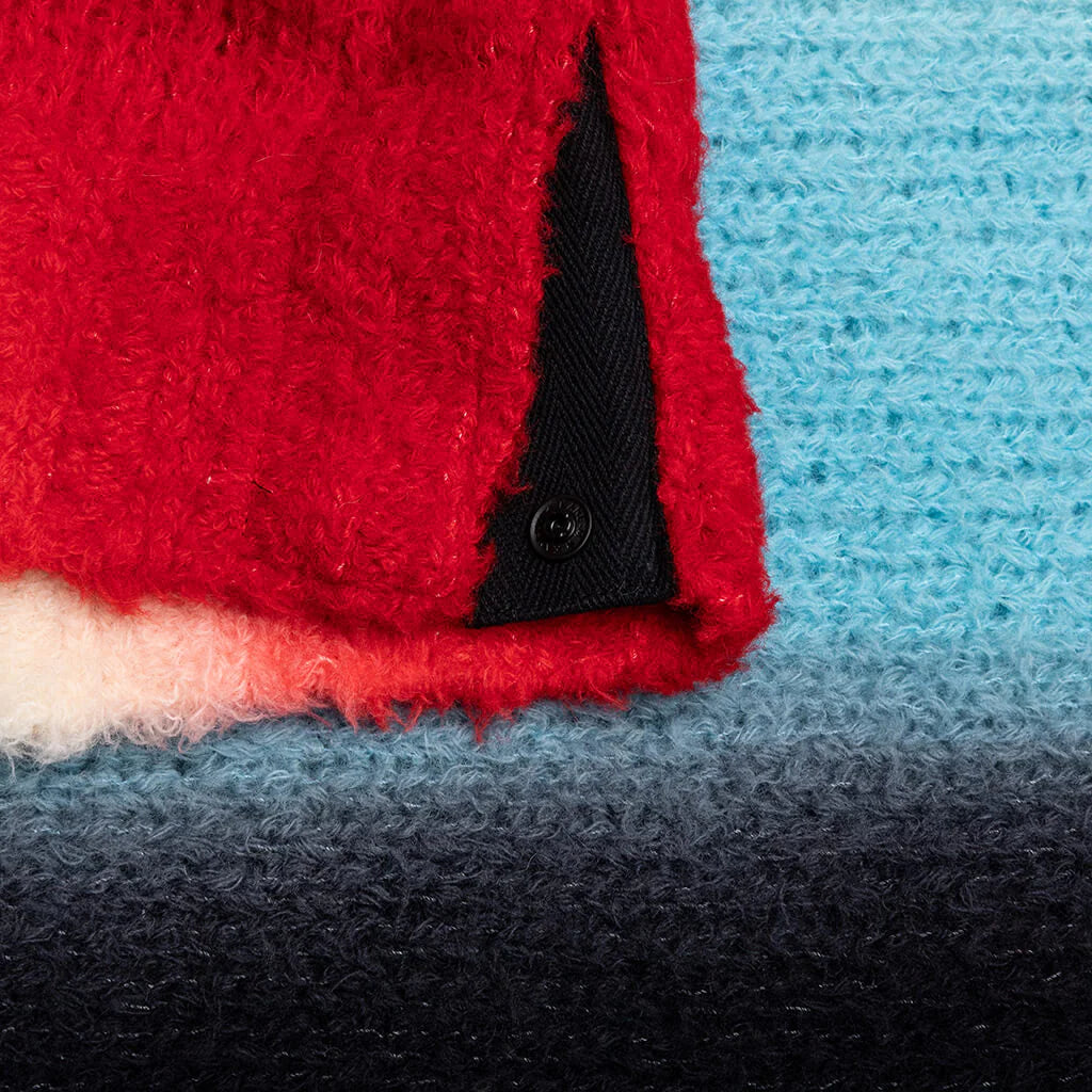 Tie Dye Knit Pullover Black Red