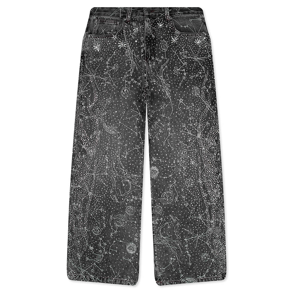 20K Zodiac Diamond Denim Pants Black