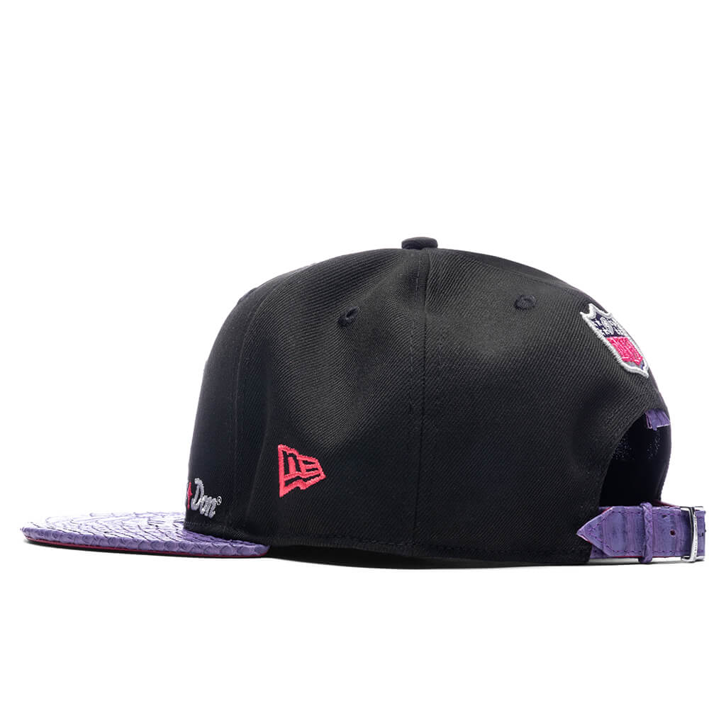 Just Don x Usher Super Bowl LVIII 9FIFTY Snapback Hat Black Purple Python