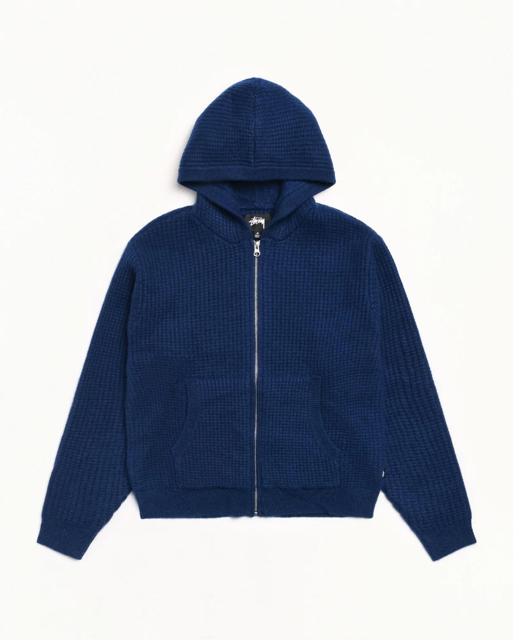 WAFFLE CASHMERE ZIP HOOD SWEATER