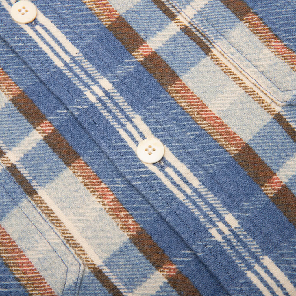 Pioneer Khadi Check Shirt L S Blue