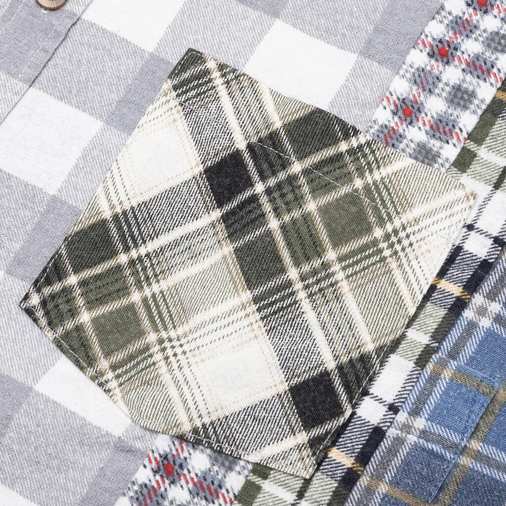 7 Cuts Wide Flannel Shirt Assorted