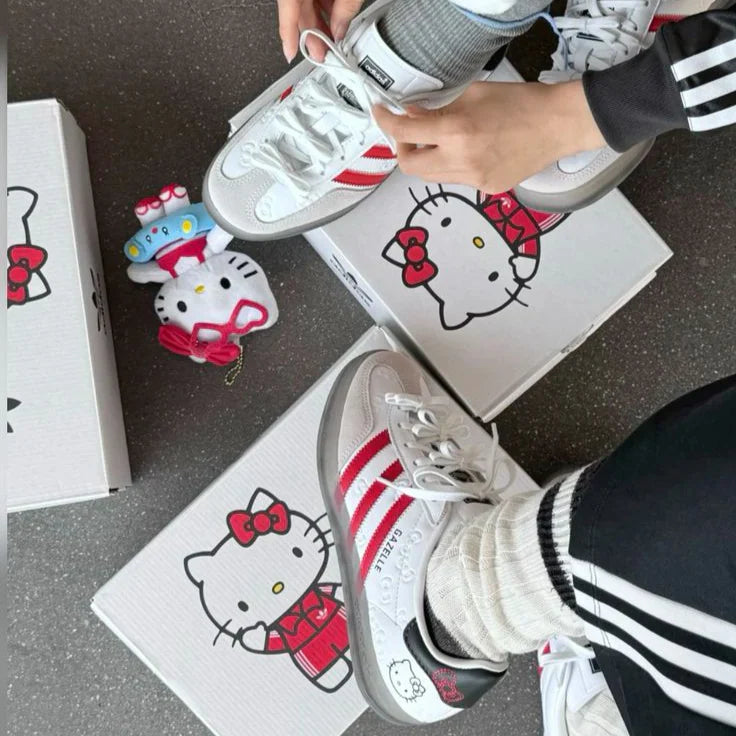 レディース ガゼル インドア ハローキティ アニバーサリー GAZELLE INDOOR HELLO KITTY ANNIVERSARY クラウドホワイトレッド