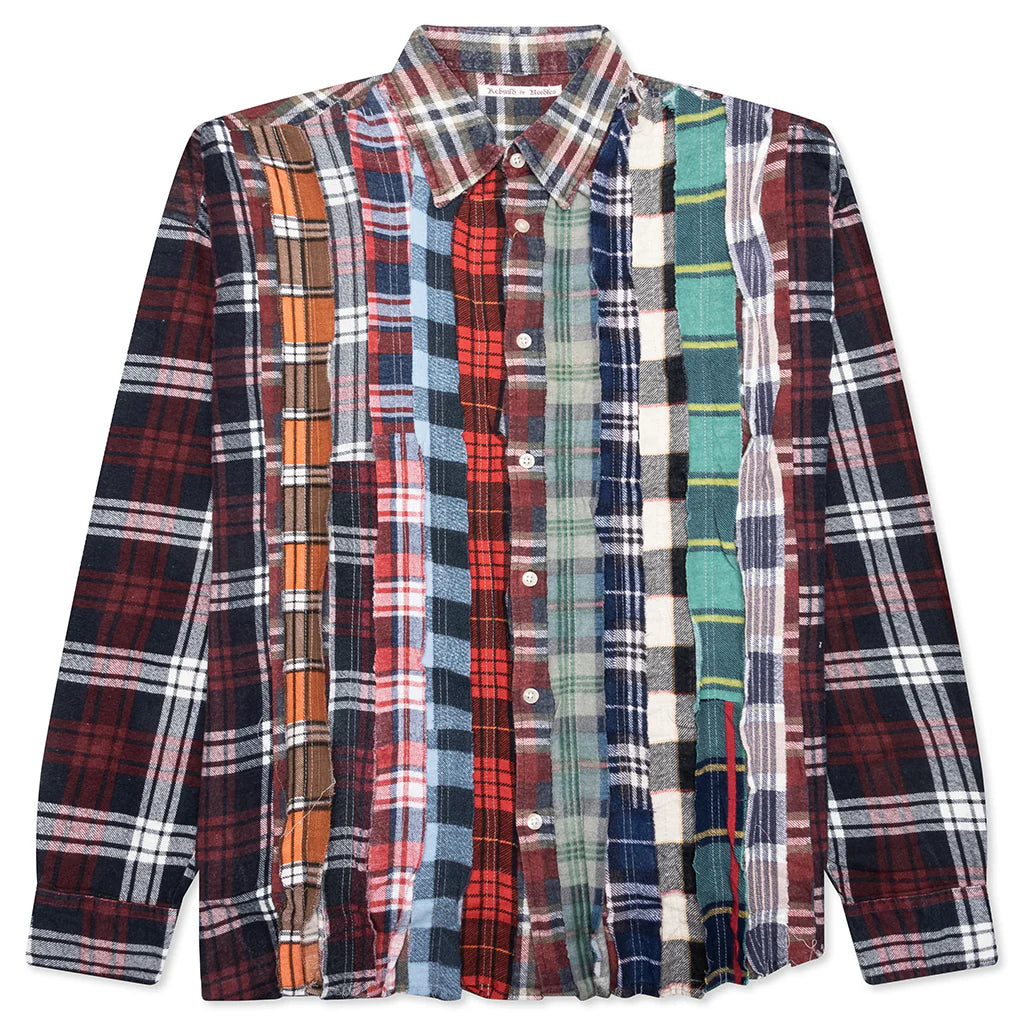 Ribbon Wide Flannel Shirt Assorted