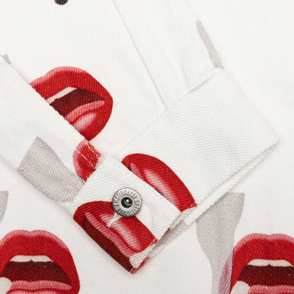 Emotionally Unavailable x Tom Wesselmann Smoking Lips Jacket White