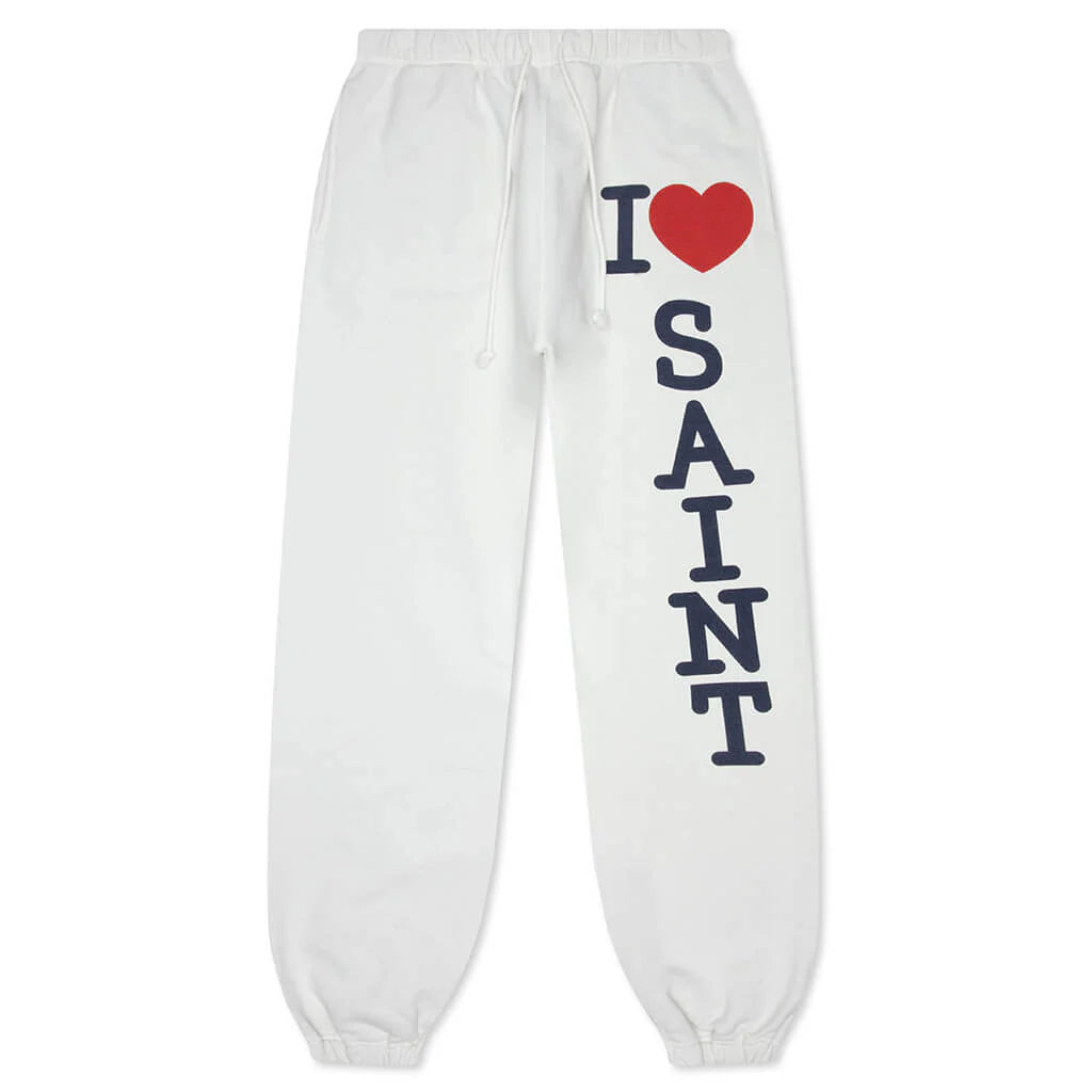 I Love Saint Sweat Pants White