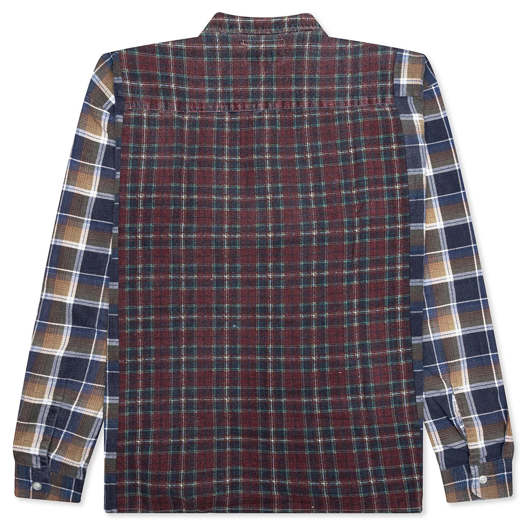 Ribbon Wide Flannel Shirt Assorted