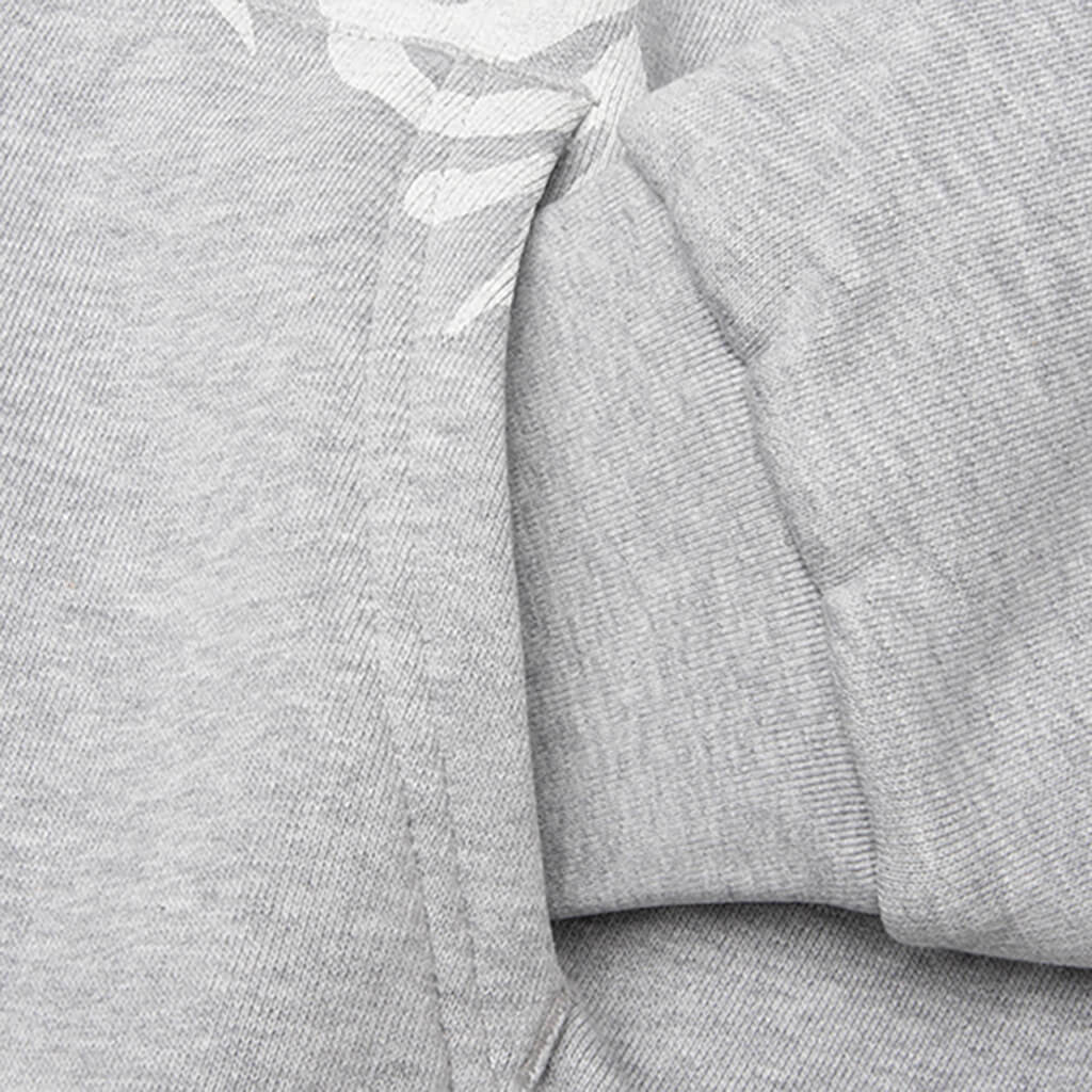Skeleton Shark Heavy Washed Cropped Fit Full Zip Hoodie Gray