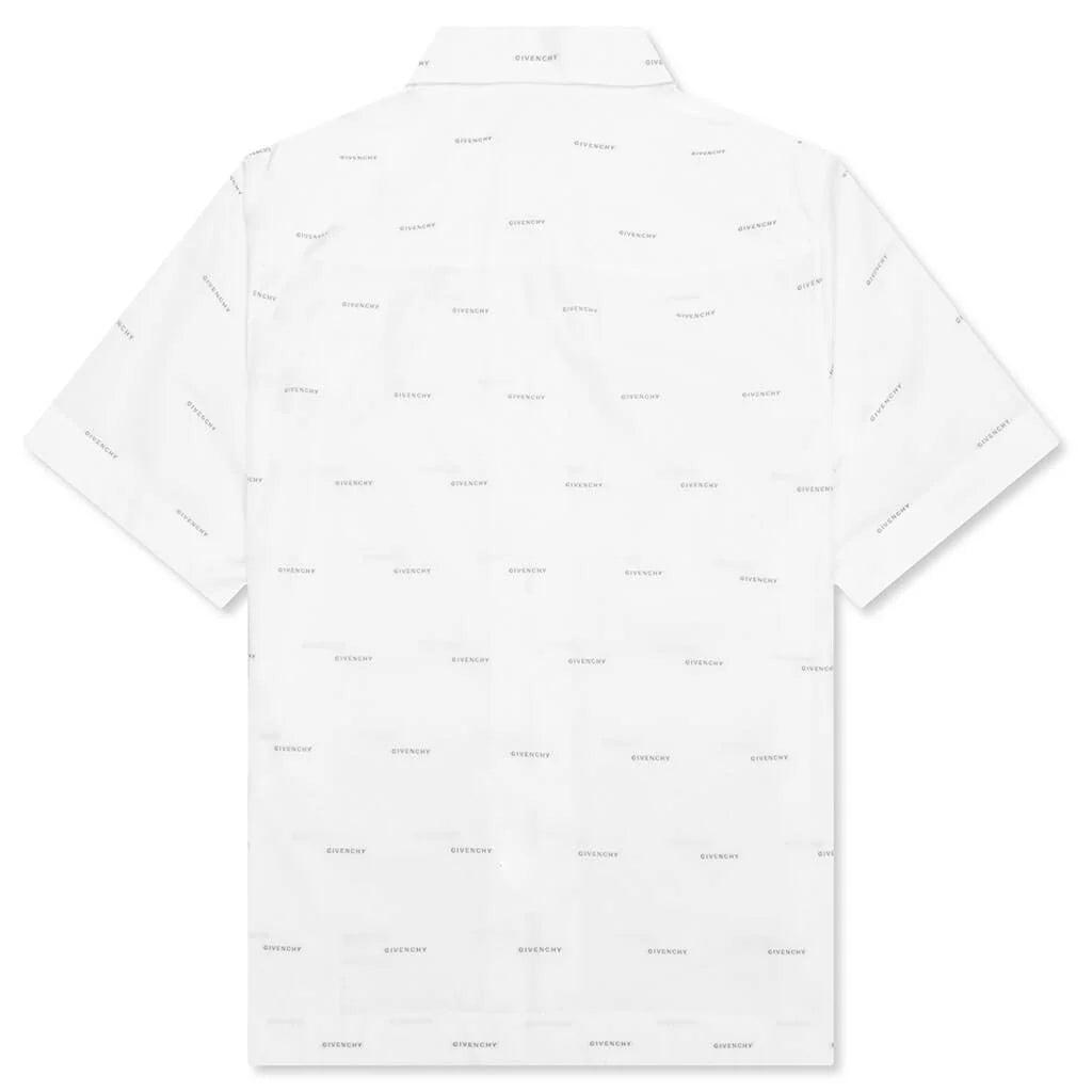 Zipped Boxy Fit Shirt White