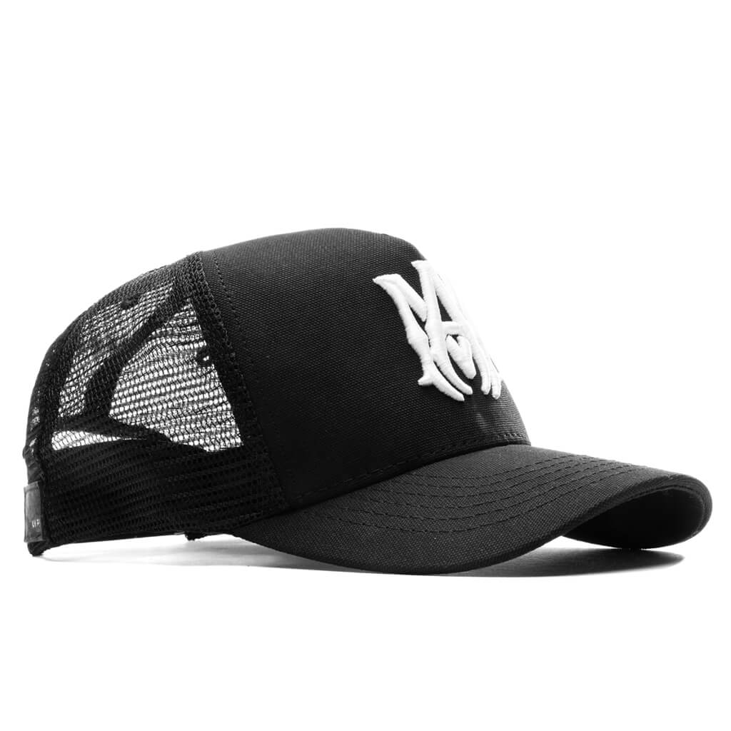 MA Logo Trucker Hat Black White