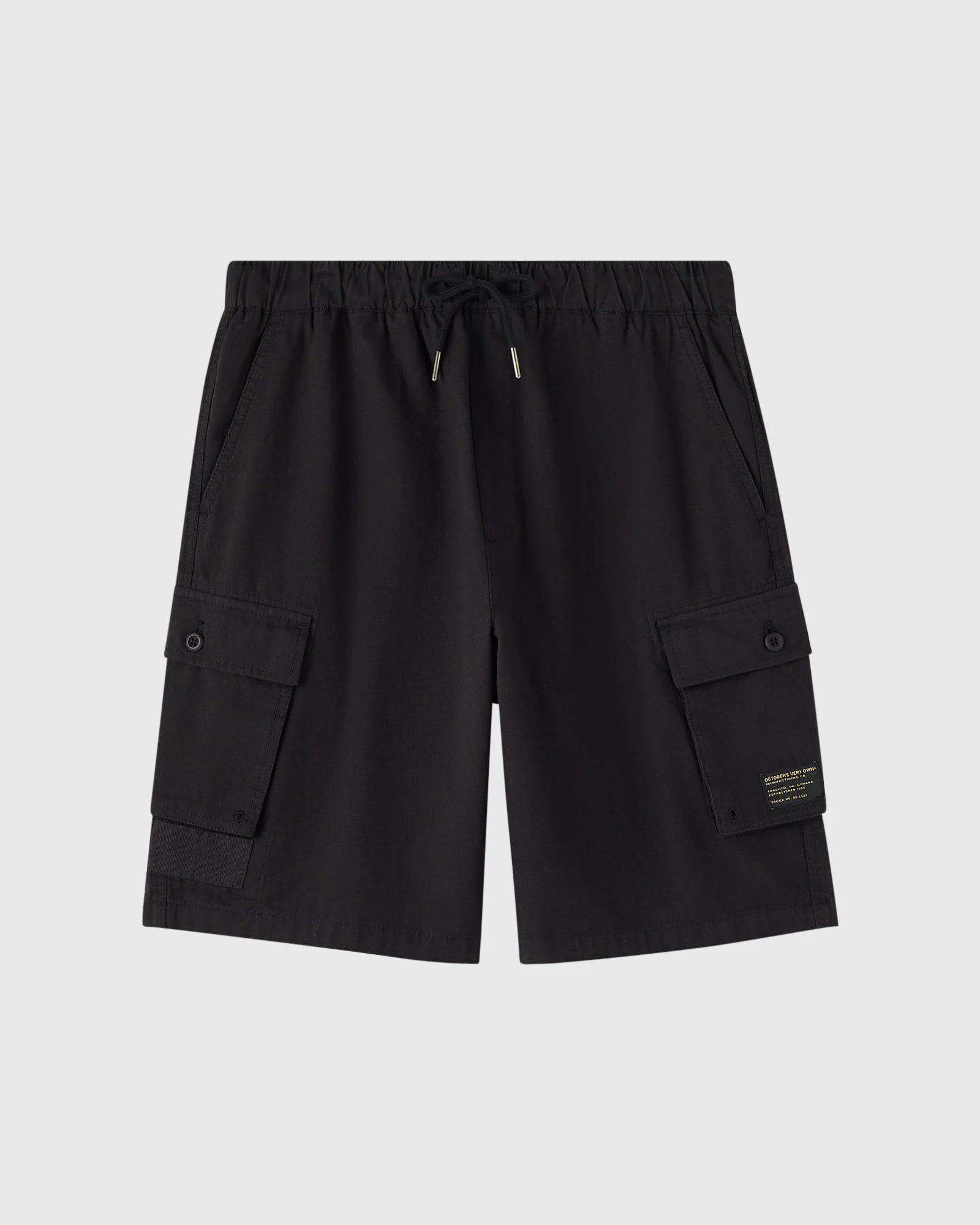 Linen Ripstop Cargo Short Black