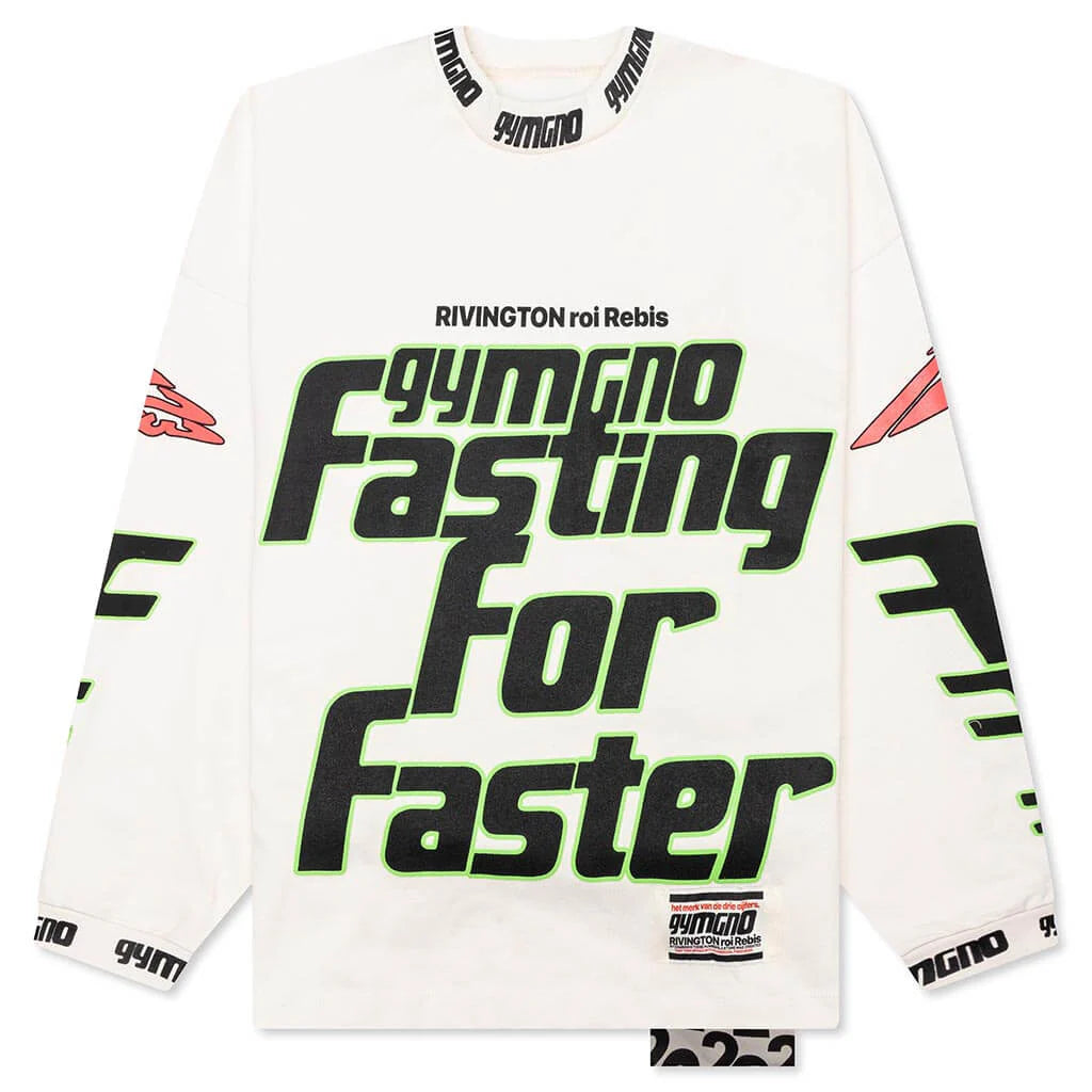 Fasting For Faster L S Tee Vintage White