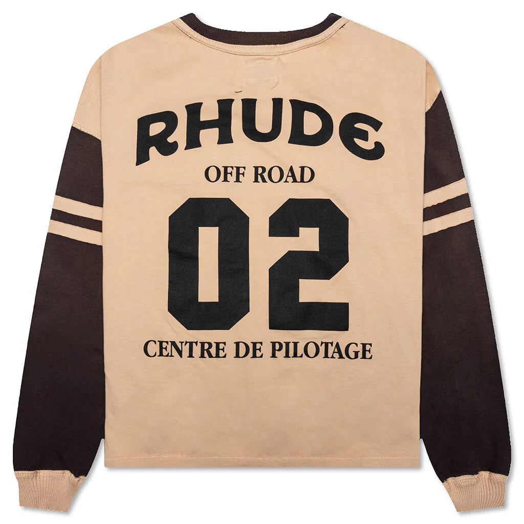 Triple R Contrast L S Tee Khaki Black