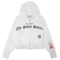Stamp Zip Up Hoodie Vintage White