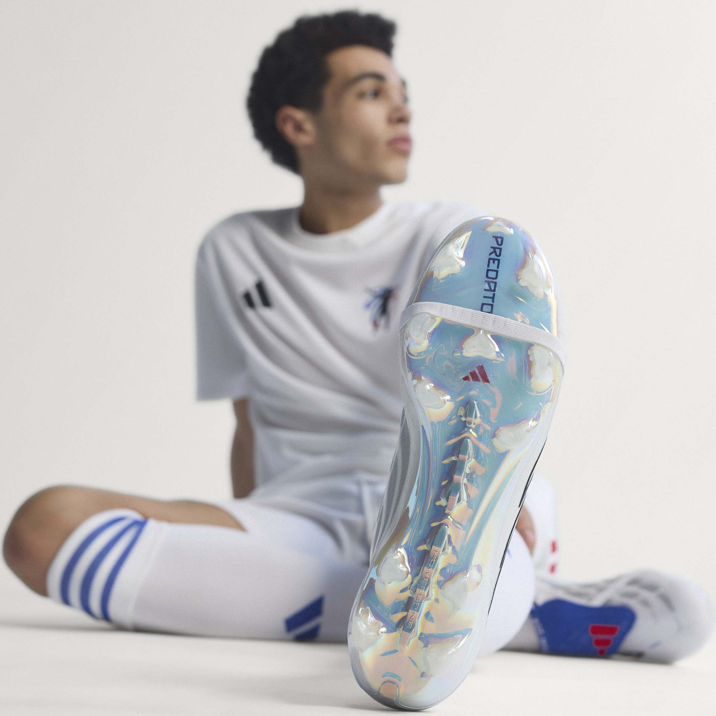 adidas Predator Elite Fold Over Tongue FG Firm Ground Mens Soccer Cleats White Zero Metallic Blue