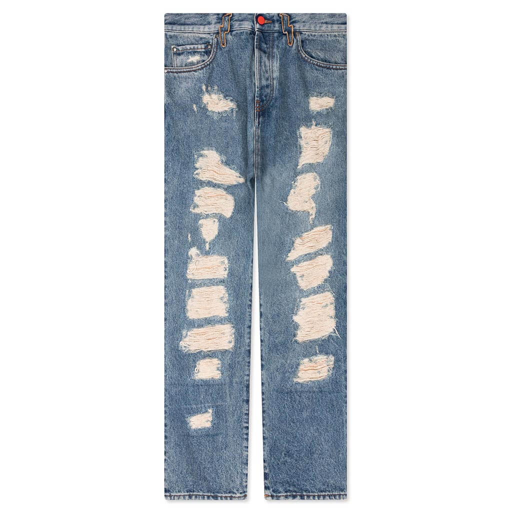 Super Distressed Denim Blue Wash