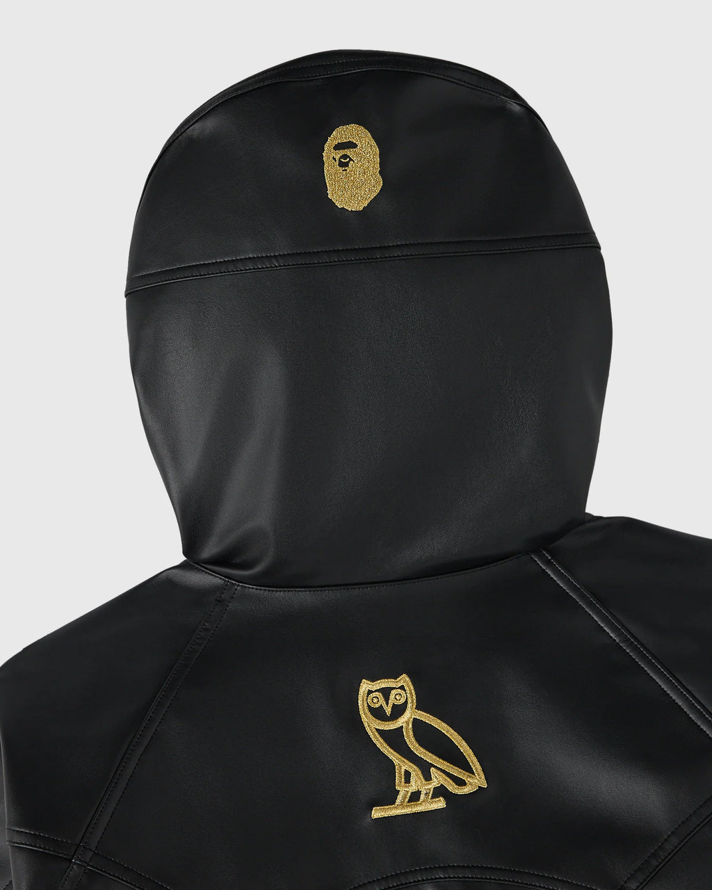 BAPE Faux Leather Snowboard Jacket Black
