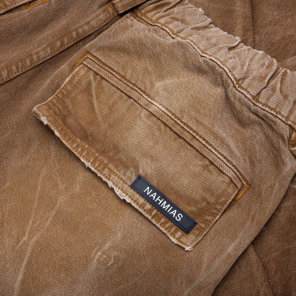 Denim Oversized Cargos Brown Wash