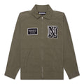 Washed Zip Work Jacket Olive Drab
