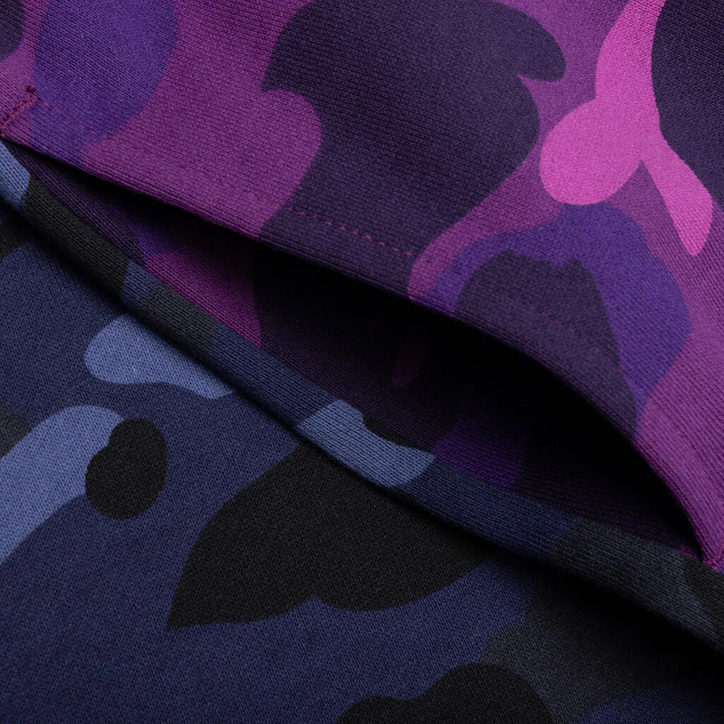 Crazy Camo Shark Sweat Shorts Purple
