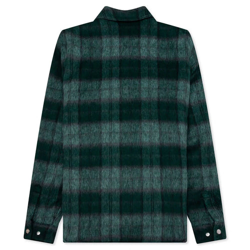 Brushed Plaid Overshirt Aqua Multi