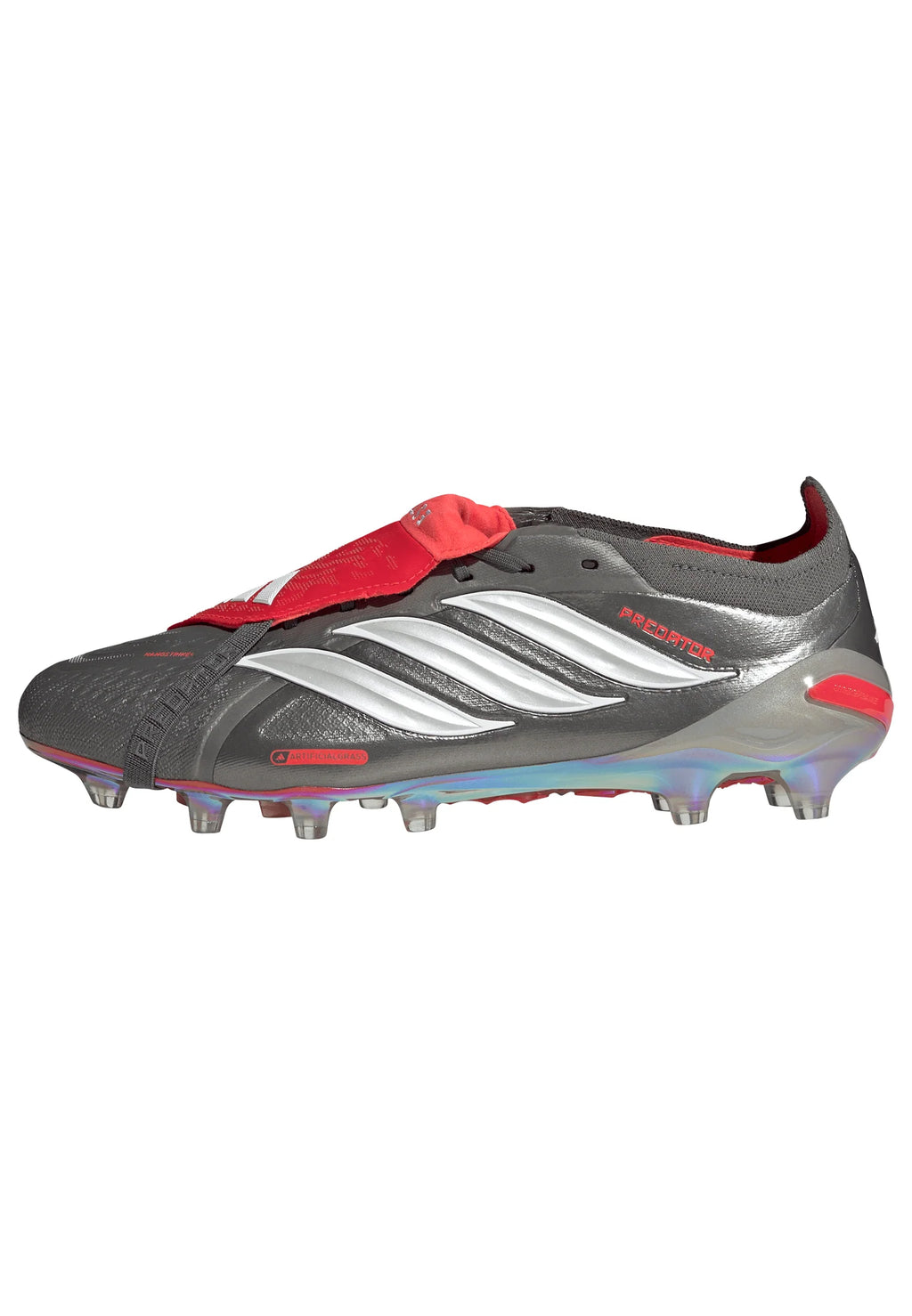adidas Predator Elite Fold Over Tongue AG Mens Soccer Cleats Grey Red