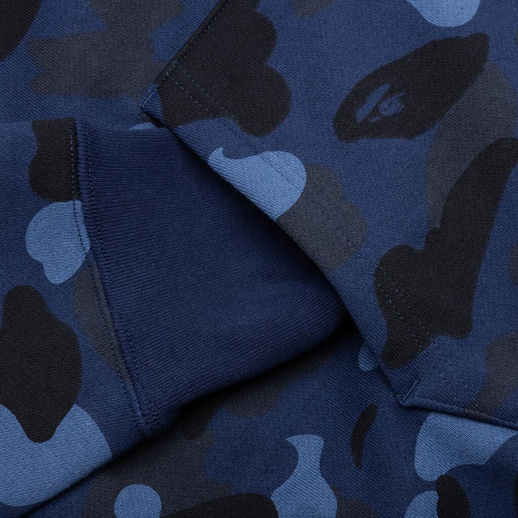 Color Camo Shark Pullover Hoodie Navy