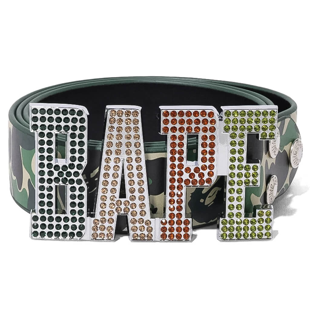 Abc Camo Bape Leather Belt Green
