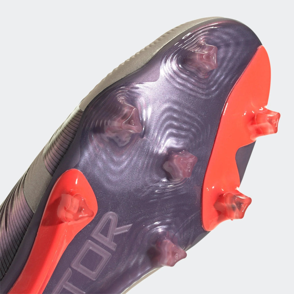 adidas Predator Elite Laceless FG Laceless Firm Ground Soccer Cleats Platin Metallic Black Carbon