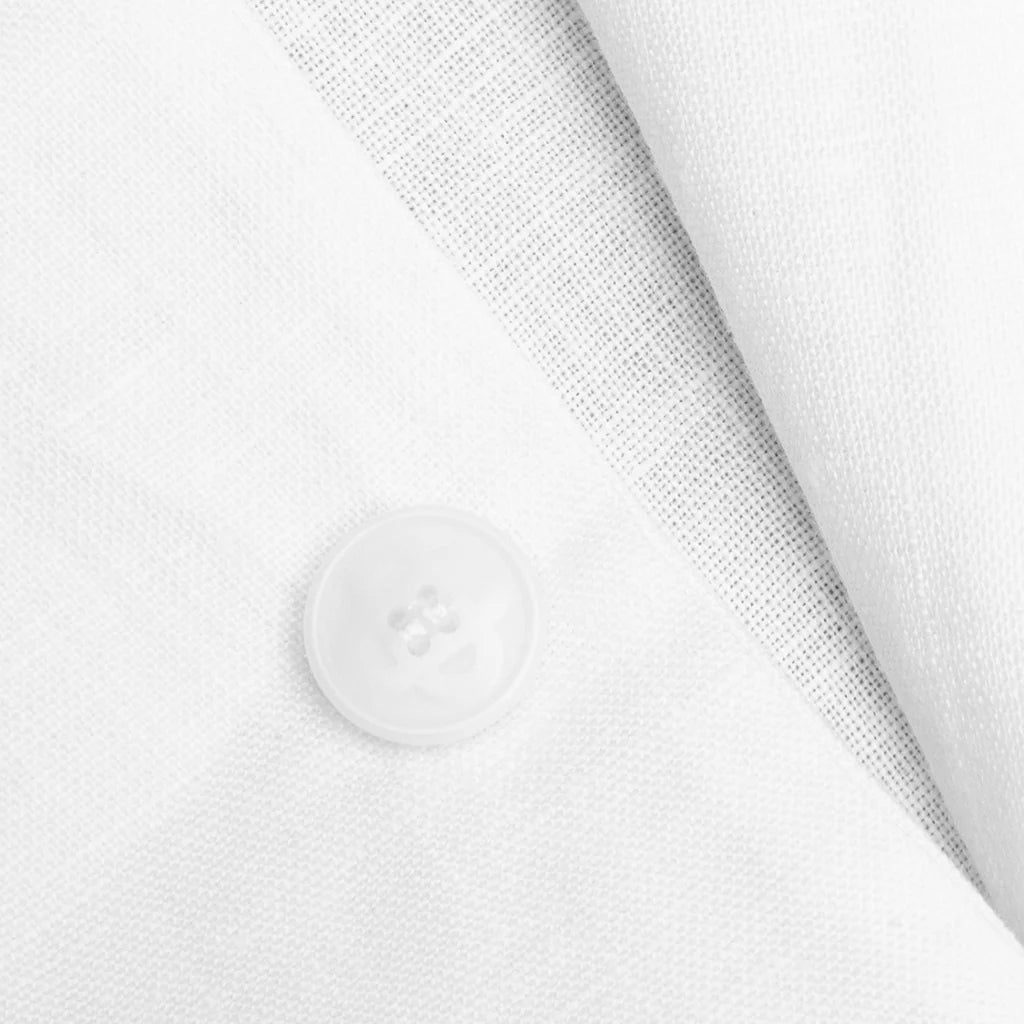 Chainstitch Embroidered Graphic Linen Shirt Le Fil De La Musique