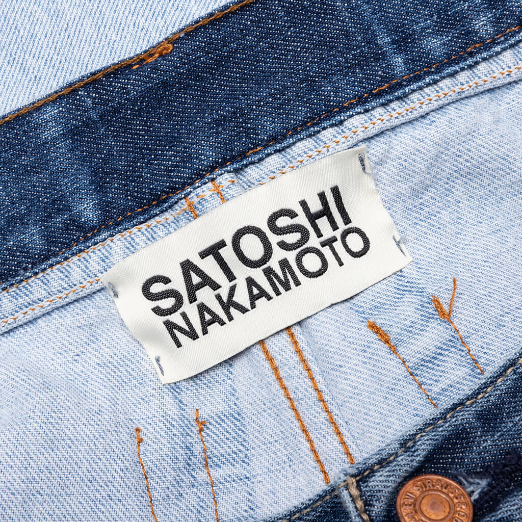 Reconstructed Denim Raw Pant Blue