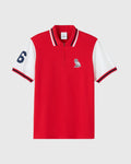 Quarter Zip Short Sleeve Polo Red